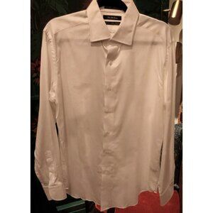 Saks Fifth Avenue Men's White Slim Fit Dress Shirt. Size 16, 34/35